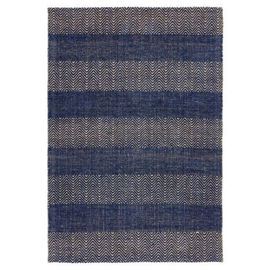 Navy Striped Rug